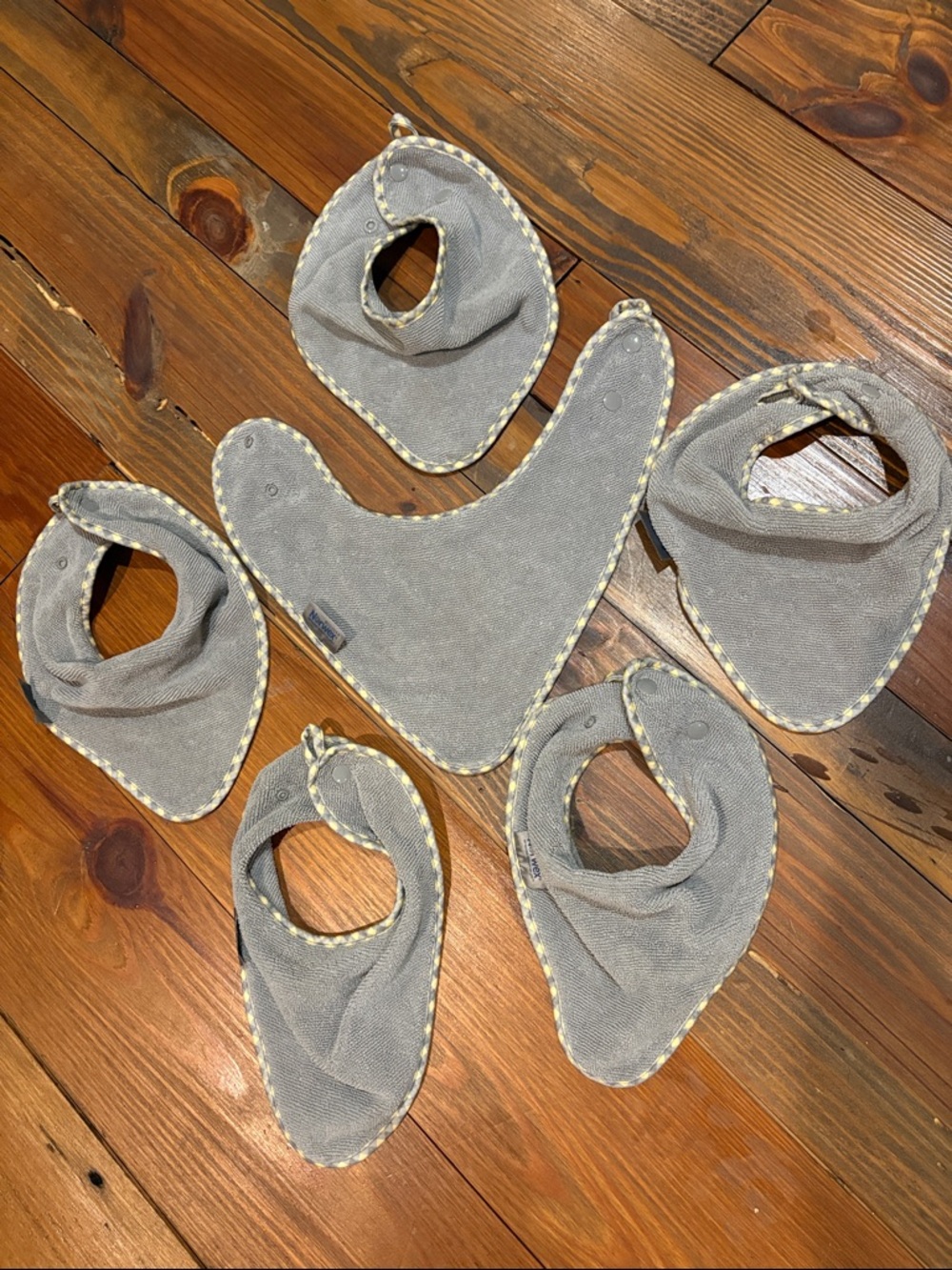 Soft Gray Baby NORWEX Bandana Bibs - Set of 6